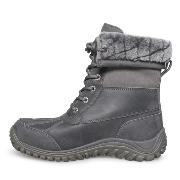  UGG Women's Adirondack II Luxe Quilt Grey Boots - Picture 3 of 7